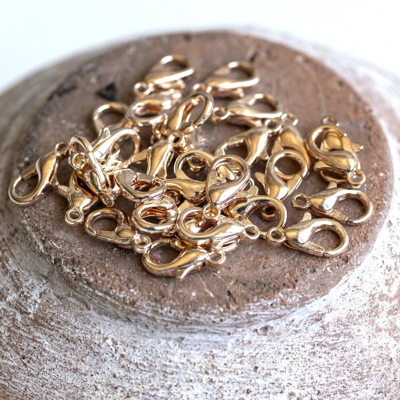 Замочки замочек-лобстер, цвет золото розовое, 6х10 мм