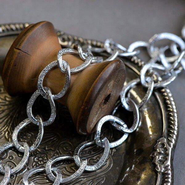 цепочка "бриз", алюминий, цвет серебро, 15x20 мм