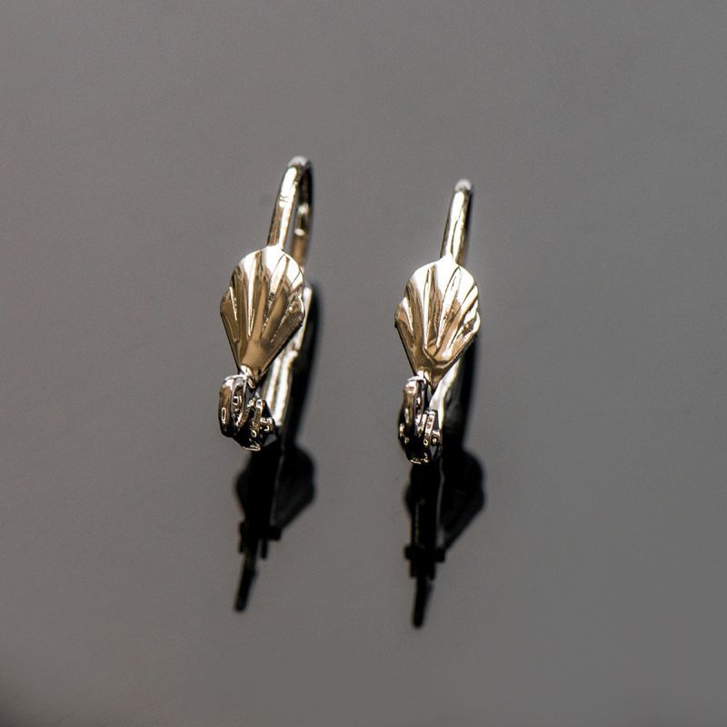 швензы "барбара", металл, покрытие родием, 18х12х0.8 мм