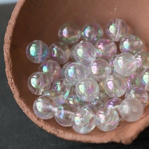 бусина, акрил 12, цветовой микс радужный, 12 мм