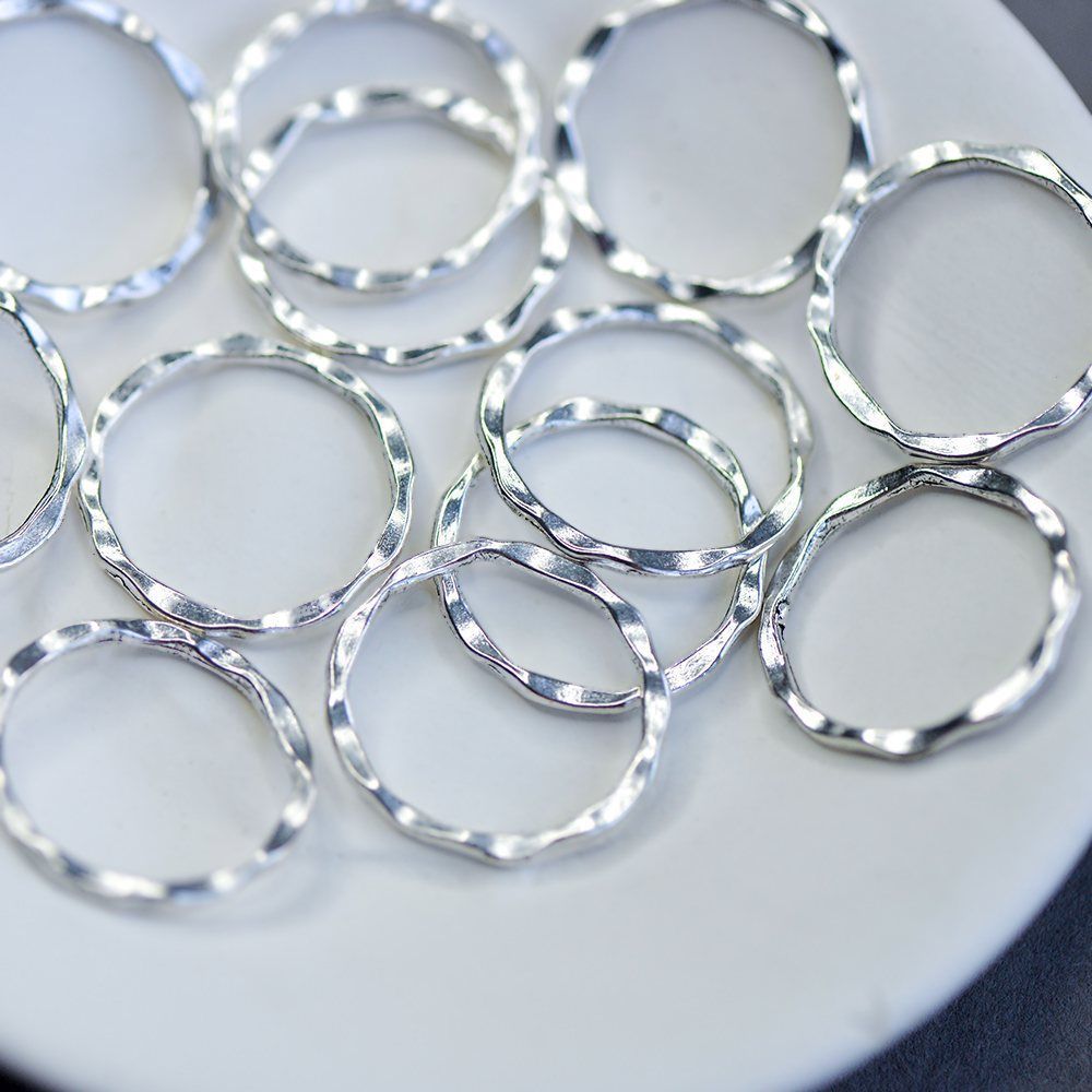 коннектор "кольцо №2", цвет античное серебро, 22x1.5 мм