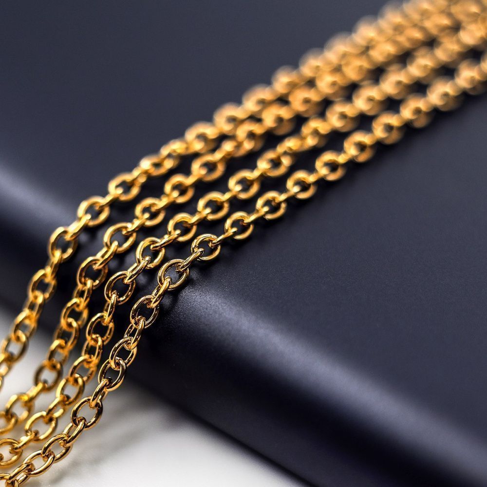 цепочка "кросс", цвет золото, звено 3x2x0.5 мм