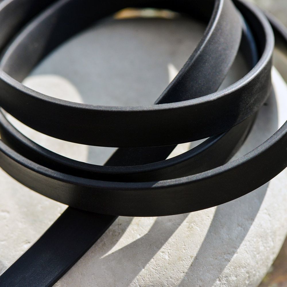 шнур резиновый, плоский, цвет черный, 10х2 мм