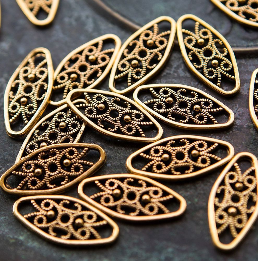 коннектор "ариетта", цвет насыщенное золото, 24x11x2 мм