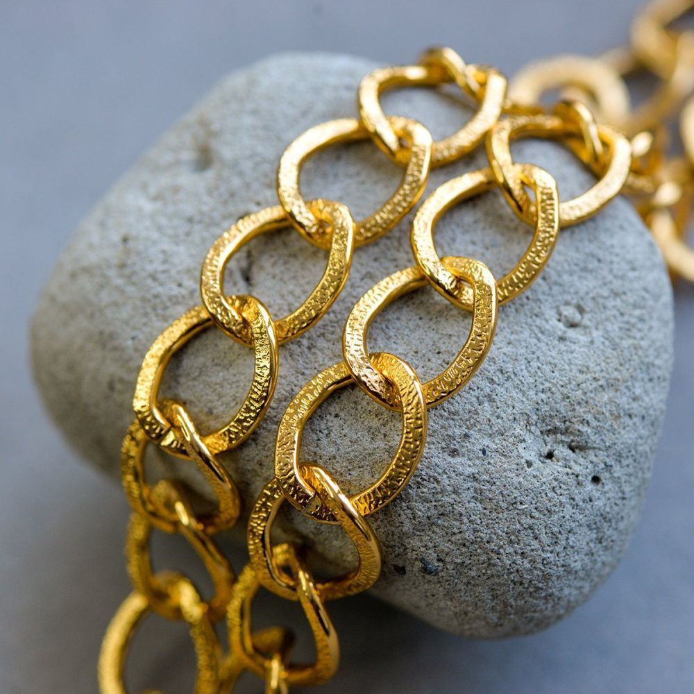 цепочка "бриз", алюминий, цвет золото, 15x20 мм