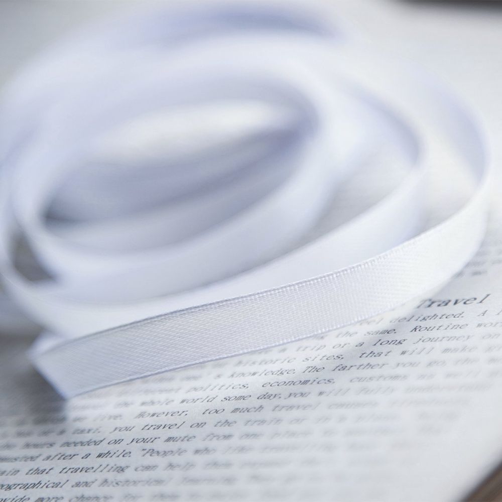 лента, атлас, цвет белый, ширина 10 мм ленты