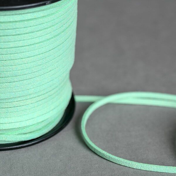 шнур из искусственной замши, аквамариновый бледный, 3х1.4 мм