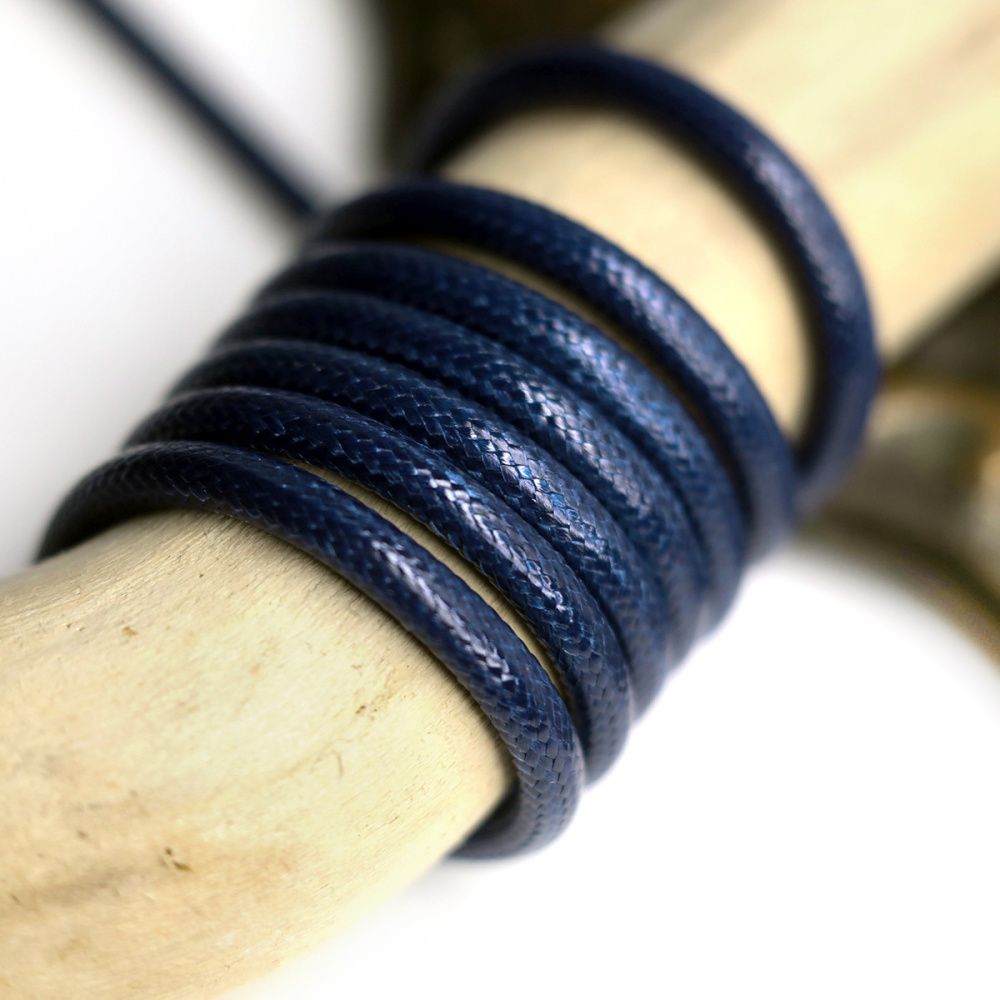 шнур вощеный, цвет темно-синий, 3 мм