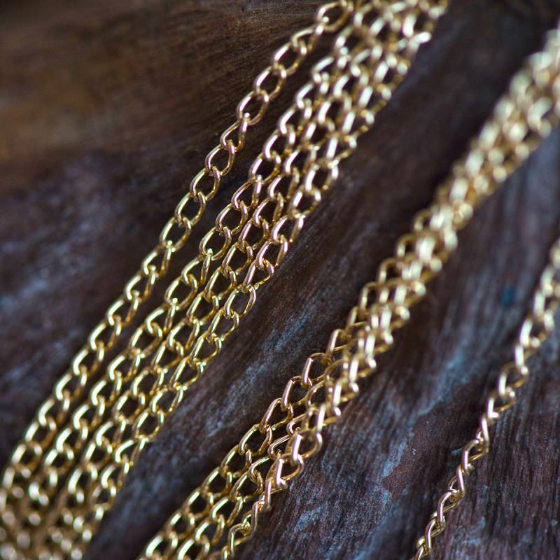 цепочка "твист", цвет золото, звено 3х2х0.6 мм