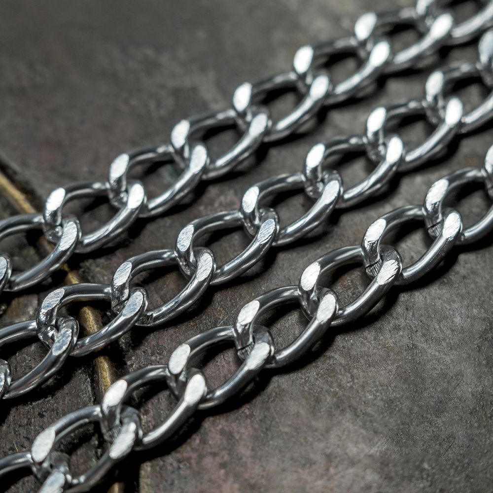 цепочка "люкс", алюминий, цвет серебро, 10x6.5x1.8 мм