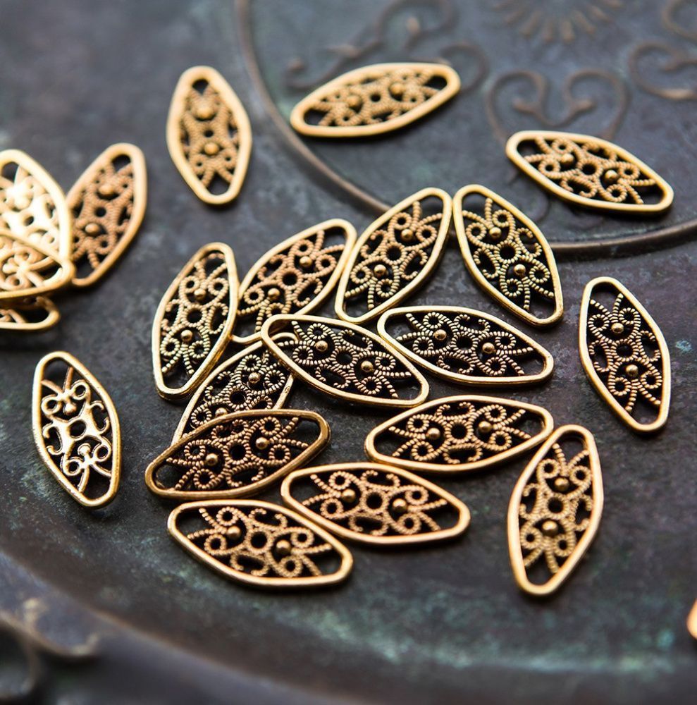 коннектор "ариетта", цвет насыщенное золото, 24x11x2 мм