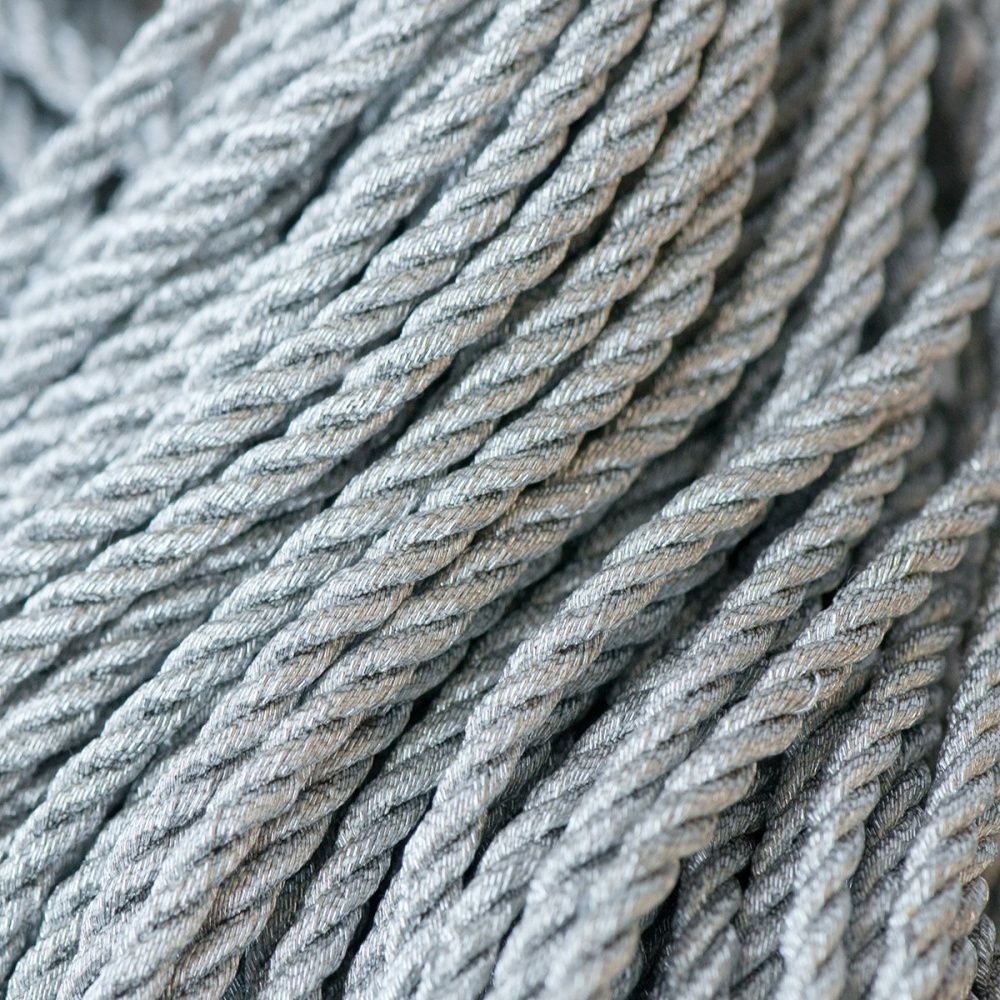 шнур витой, металлик, цвет серебряный 3 мм