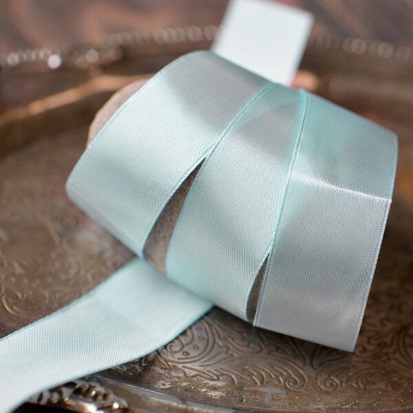 лента, атлас, цвет голубой, ширина 25 мм ленты