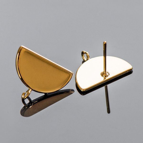 пуссеты "сегмент", позолоченные, 16x13 мм