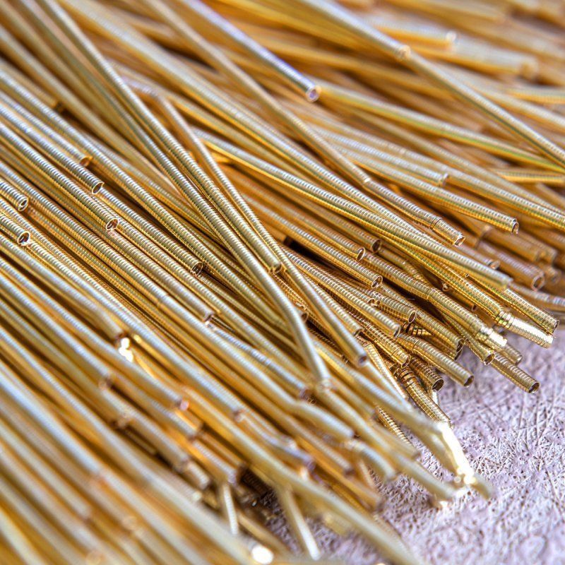 канитель мягкая, цвет светлое золото, 1 мм