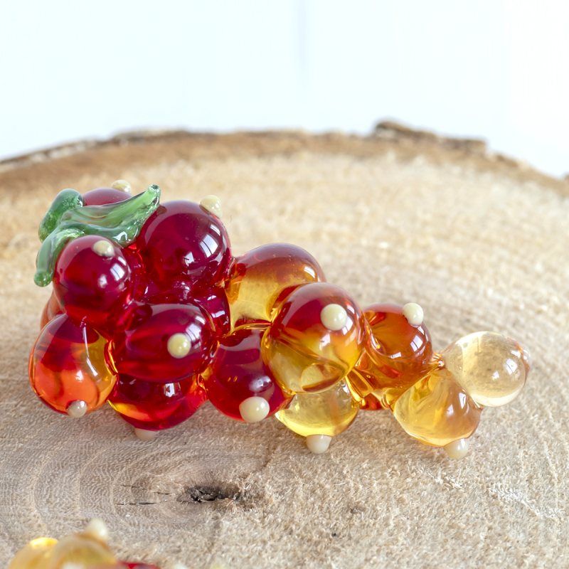 бусина, мурано "смородина", красный 