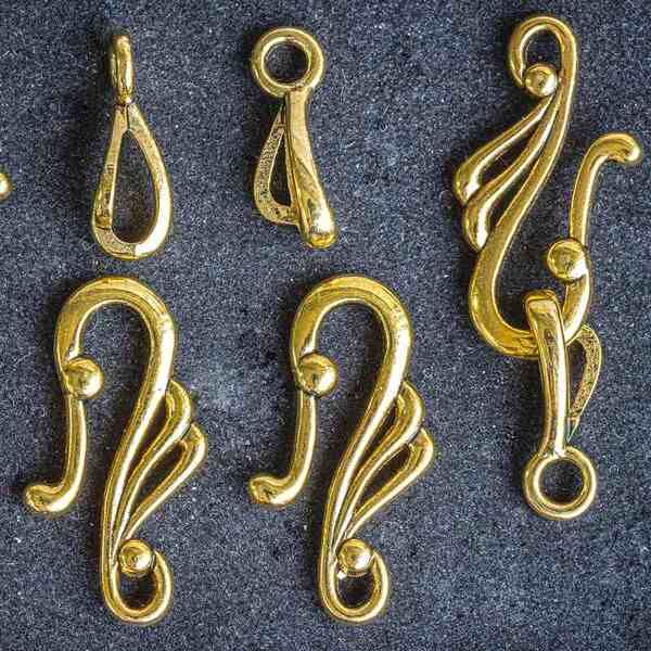 Замочки тоггл "скролл", цвет античное золото, 25х12 мм