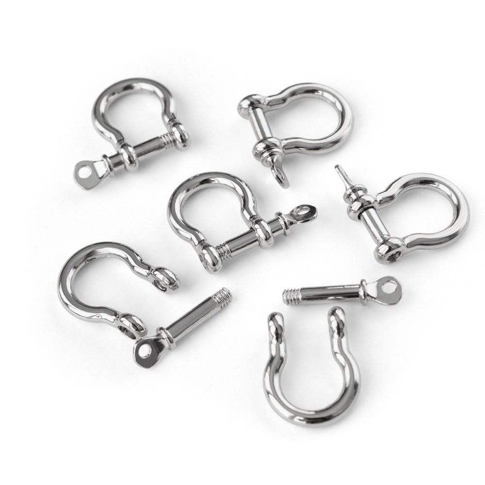 замочек-карабин "скоба", цвет платина, 25x25 мм