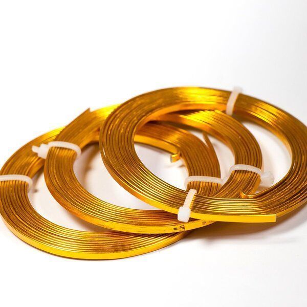 проволока алюминиевая, плоская, цвет золотой, 3х1 мм, 2 м