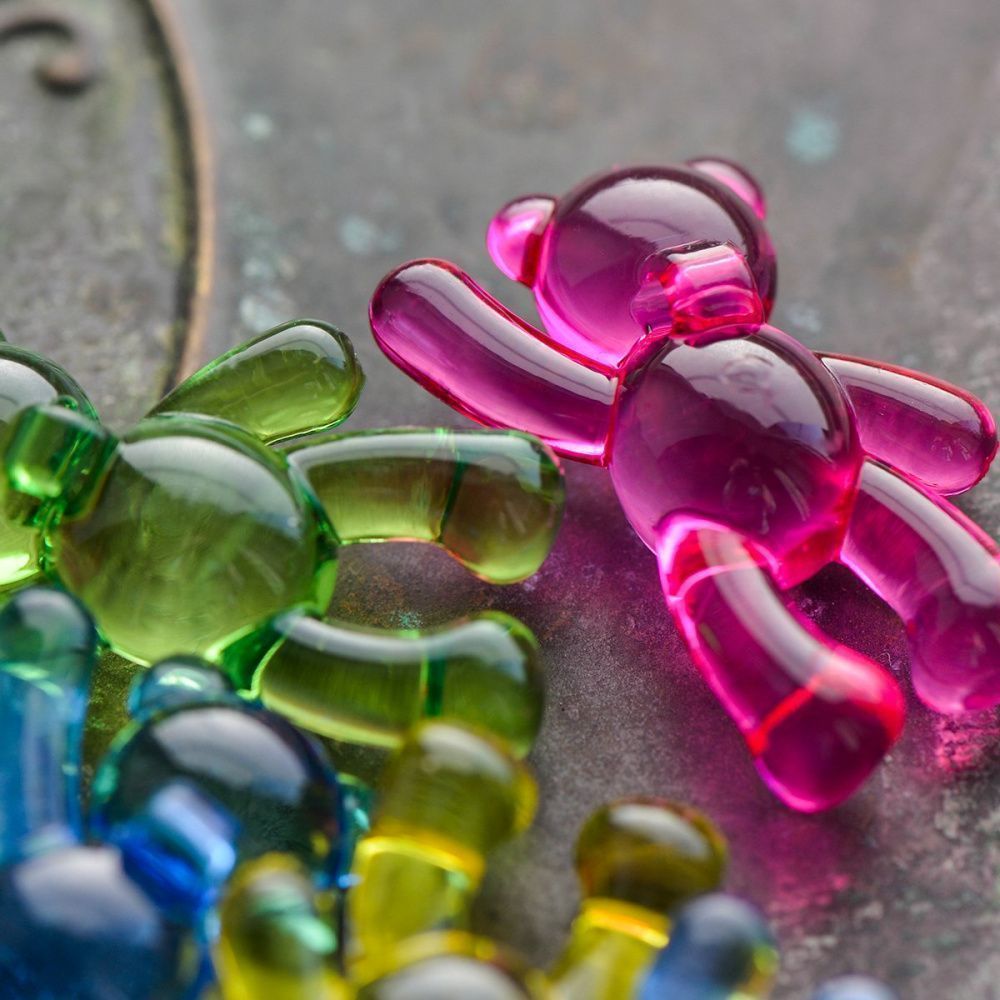 подвеска акриловая "мишутка прозрачный", цветовой микс, 37x28x13 мм