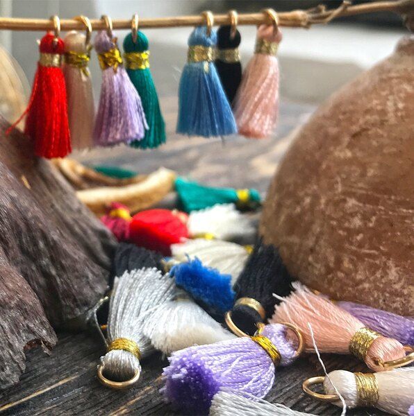 кисточка, нейлон/латунь, цветовой микс, 23-27x5 мм