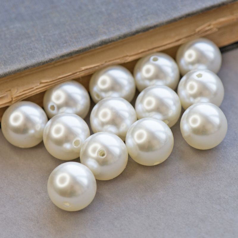 бусина, имитация жемчуга 20, акрил, цвет сливочный, 20 мм