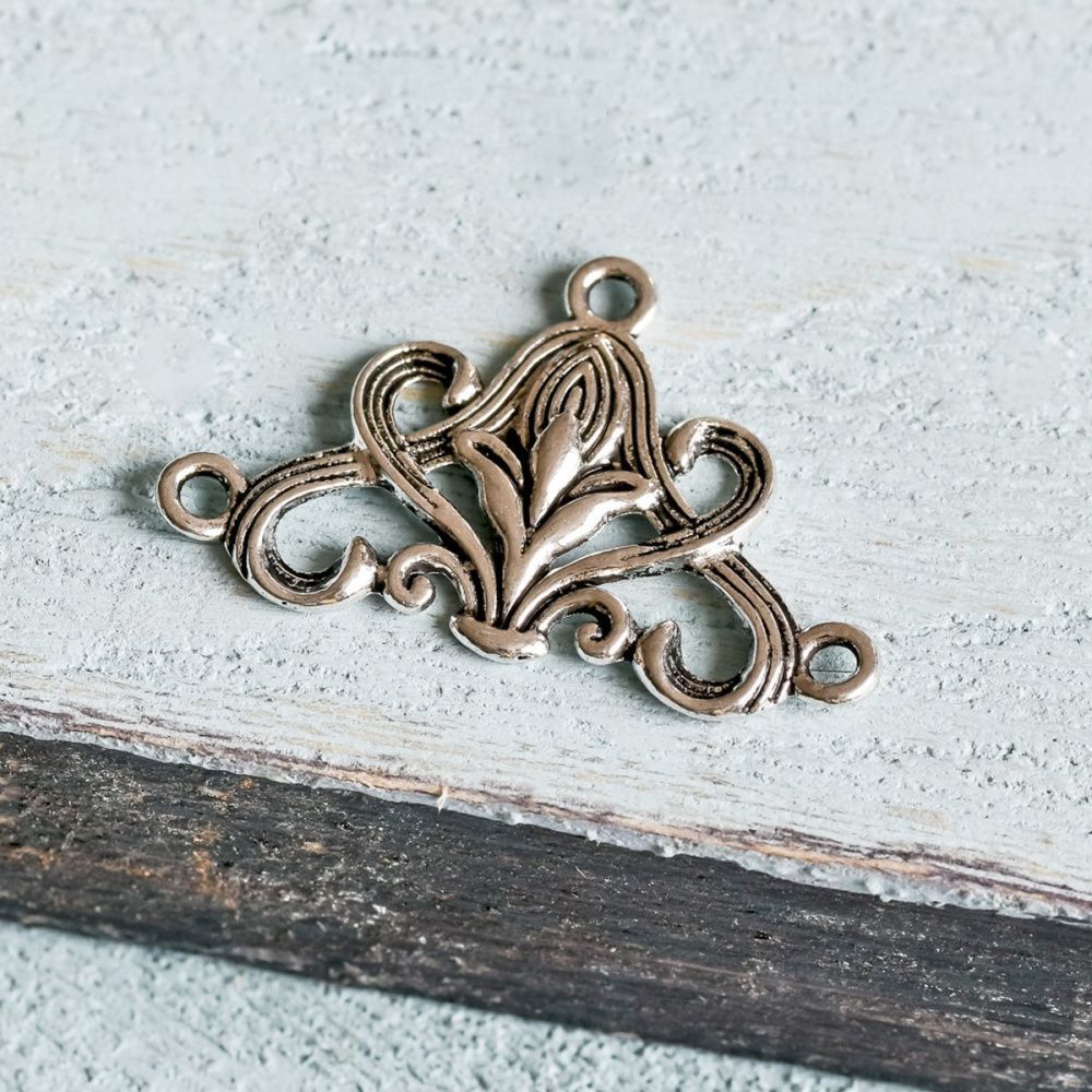 коннектор "модерн", цвет античное серебро, 20x31x3 мм