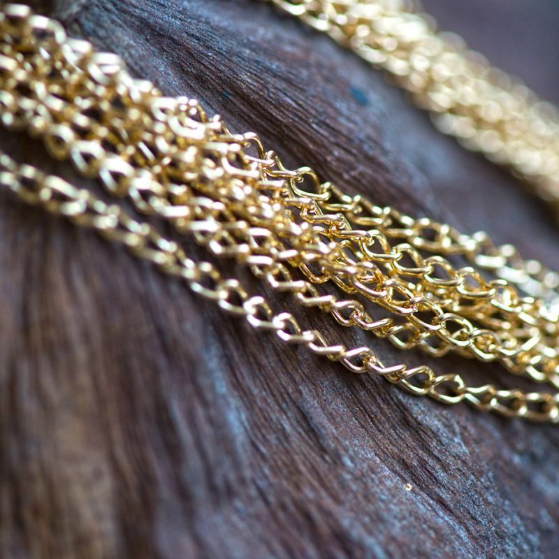 цепочка "твист", цвет золото, звено 3х2х0.6 мм