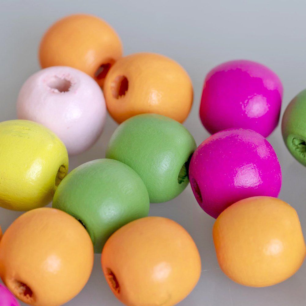 бусина дерево 16, цветовой микс, 16х15 мм