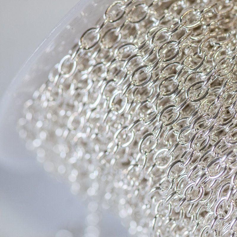 цепочка "кросс мини", цвет серебро, звено 5.5x4x1 мм