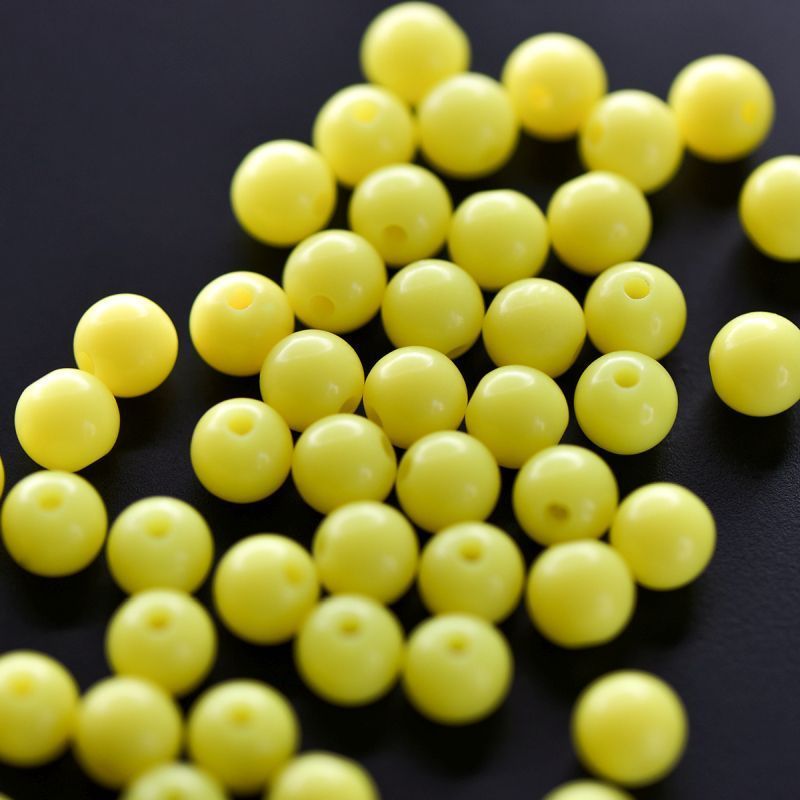 бусина, акрил 8, цвет желтый, 8 мм