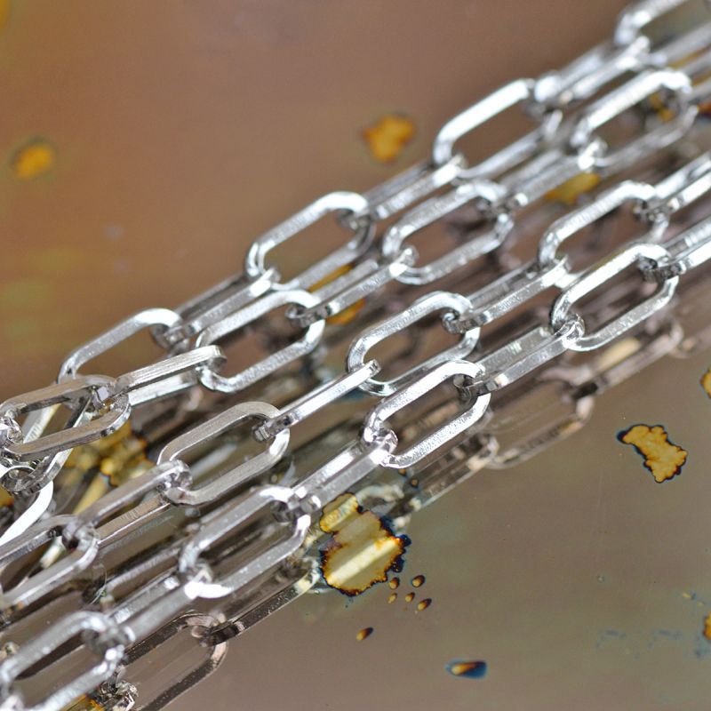 цепочка "скрепка", цвет платина, звено 9.5x4.5x1 мм