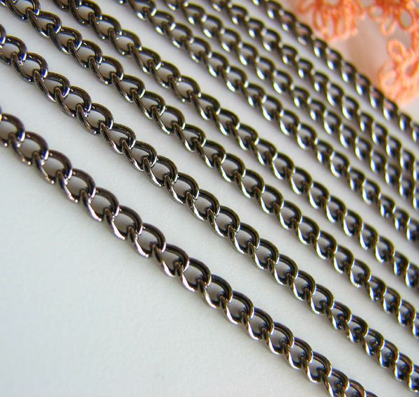 цепочка "твист", цвет черный, звено 3х2х0.6 мм