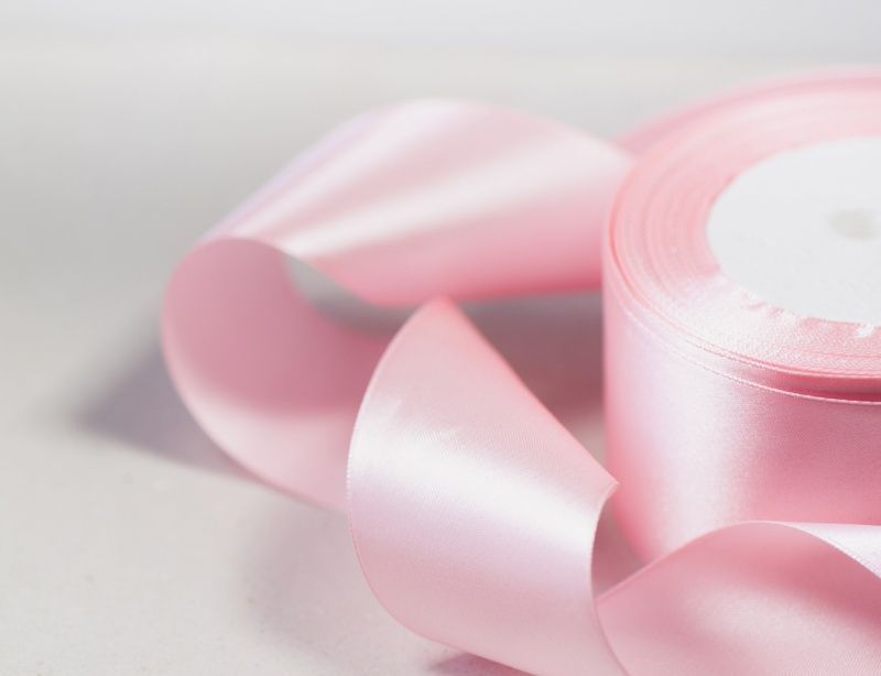 лента, атлас, цвет розовый светлый, ширина 50 мм ленты