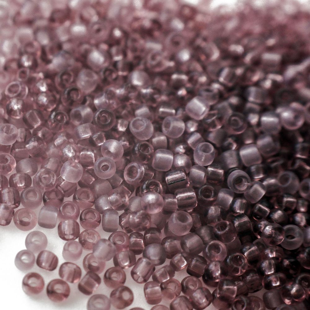 бисер "радуга", цвет сиреневый прозрачный, 12/0 (уп 7 г)