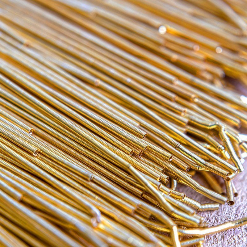 канитель мягкая, цвет светлое золото, 1 мм