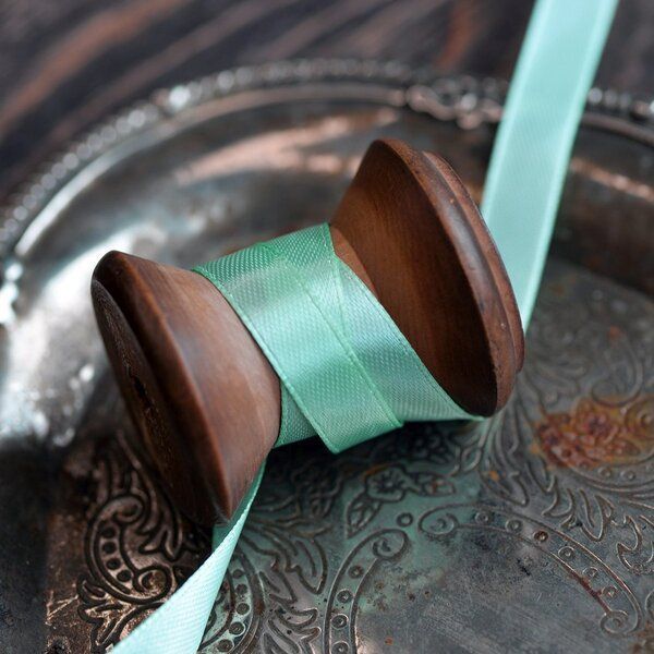 лента, атлас, цвет тиффани, ширина 10 мм ленты