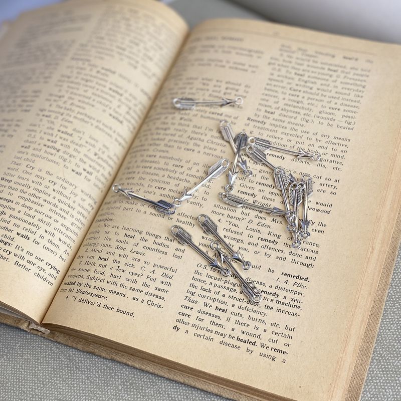 коннектор "стрела", цвет античное серебро, 37x6x2 мм