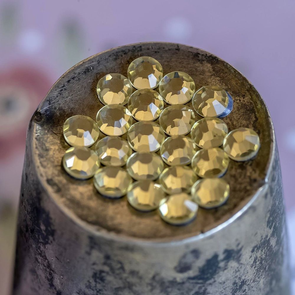 стразы термоклеевые горячей фиксации dmc, золотистый светлый, ss16