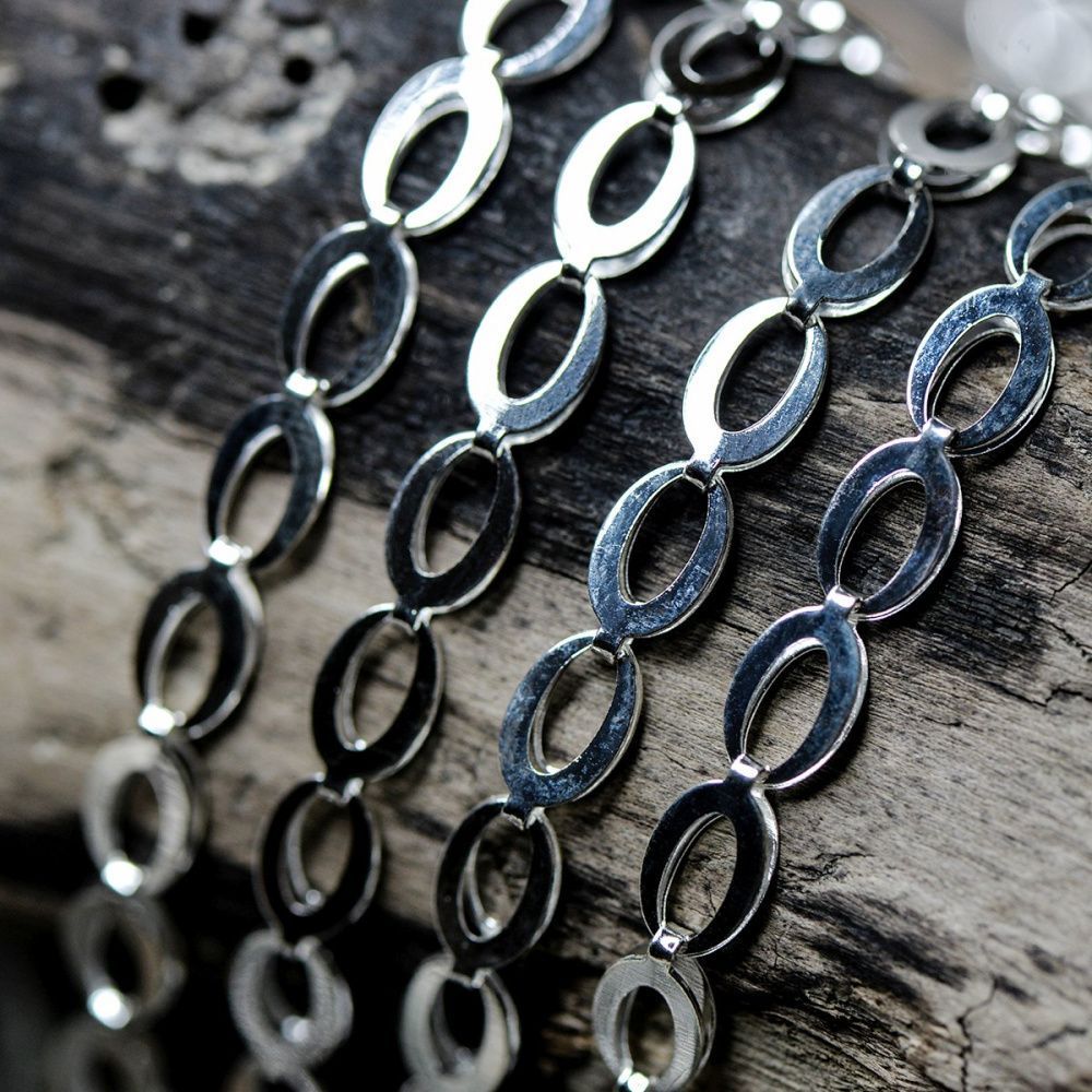 цепочка "эллипс", цвет серебро, звено 9x5x2 мм