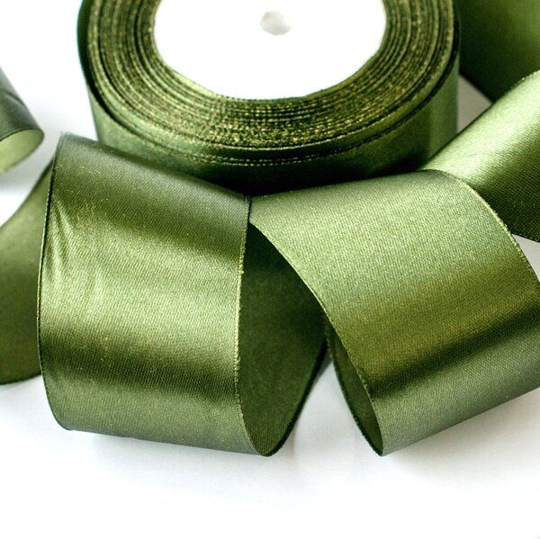 лента, атлас, цвет болотный, ширина 50 мм ленты