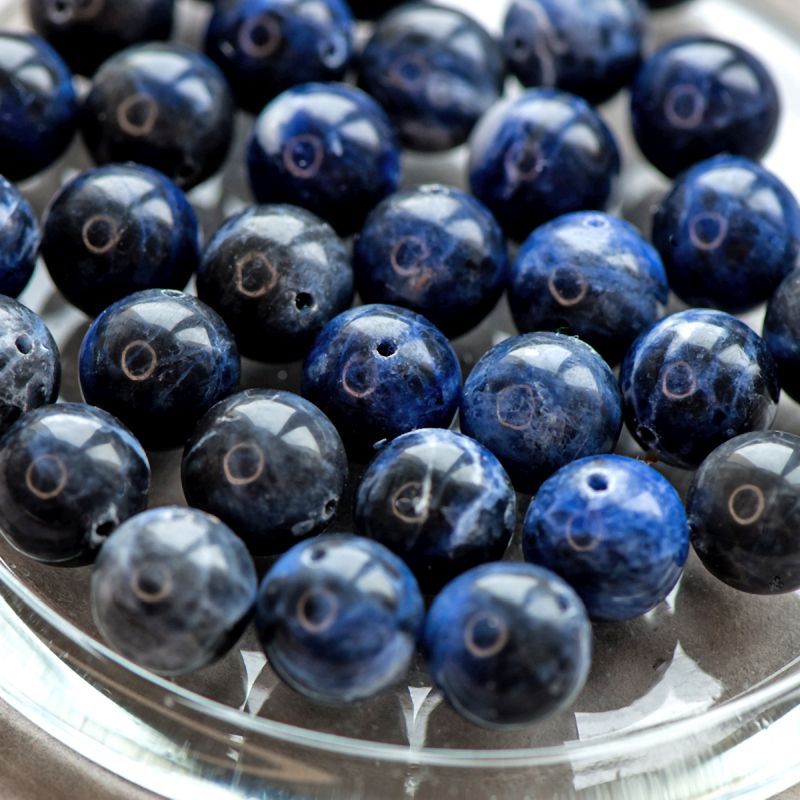 бусина содалит 12, цвет синий, 12 мм