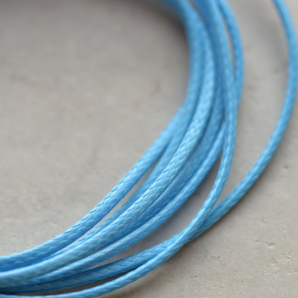 шнур вощеный, цвет яркий голубой, 1 мм
