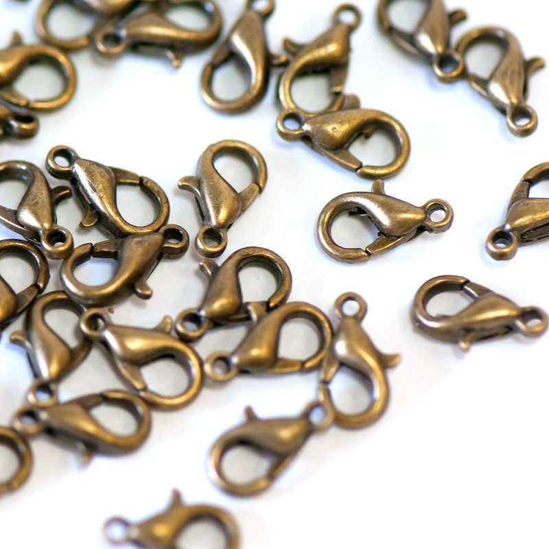 Замочки замочек-лобстер, цвет античная бронза, 6х10 мм