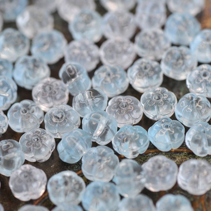 бусина "незабудка jelly", стекло, цвет голубой, 10x10x6.5 мм
