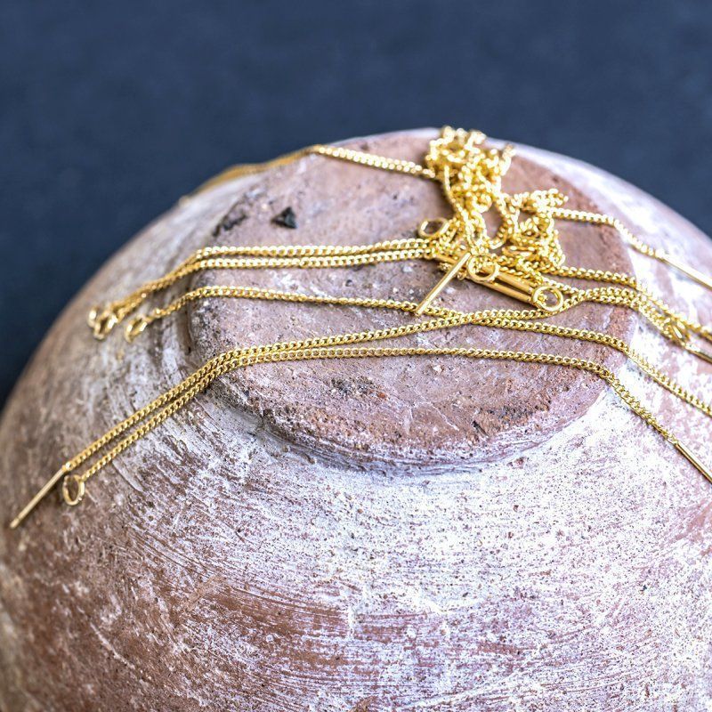 пуссеты "лайн", позолоченные, цвет золото, 82-85x1 мм