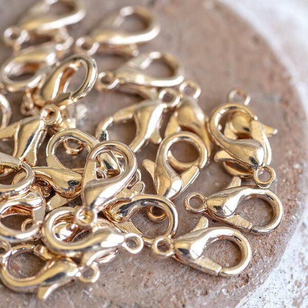 Замочки замочек-лобстер, цвет золото розовое, 6х10 мм