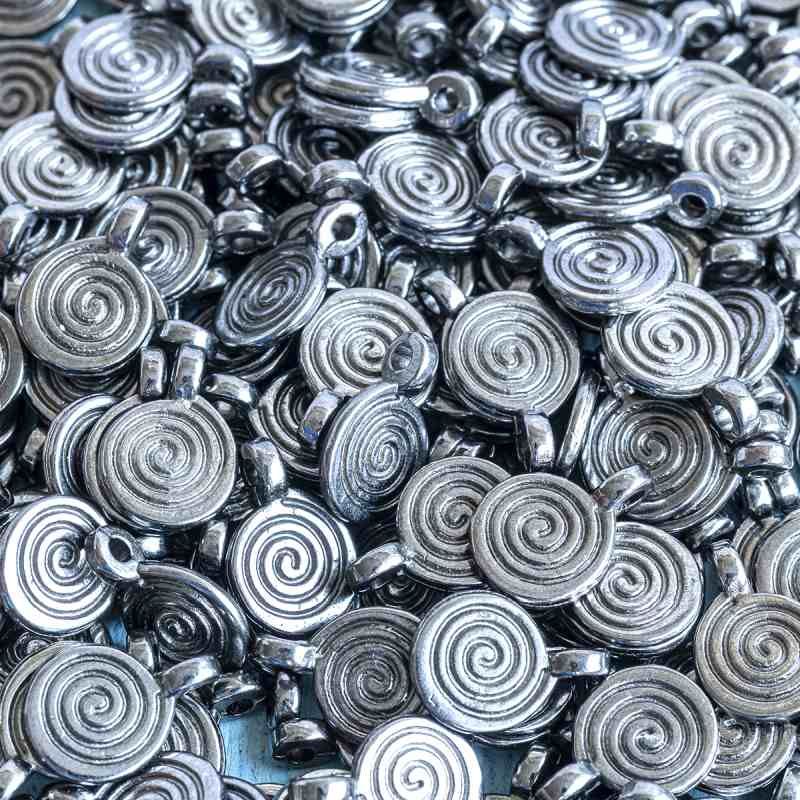 подвеска металлическая "спираль", цвет черный, 8х1.8х1.2 мм