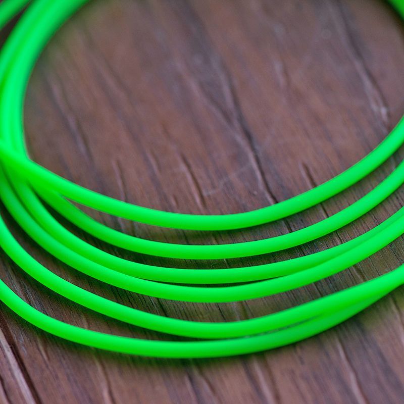 шнур резиновый, с отверстием, цвет зеленый неон, 2 мм