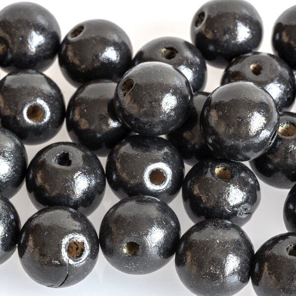 бусина дерево 18, цвет черный, 18х16 мм